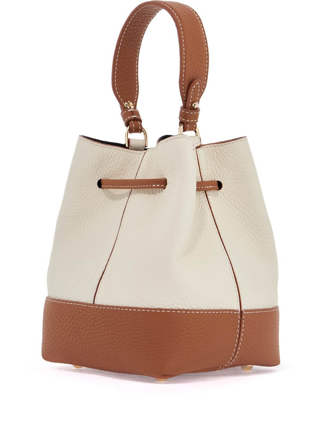 Strathberry beige calfskin bag with short handle and shoulder strap