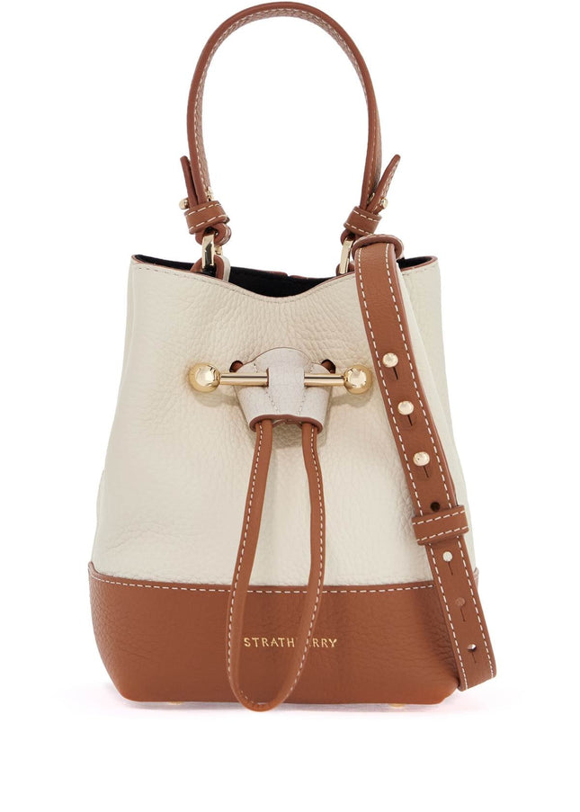 Strathberry beige calfskin bag with short handle and shoulder strap