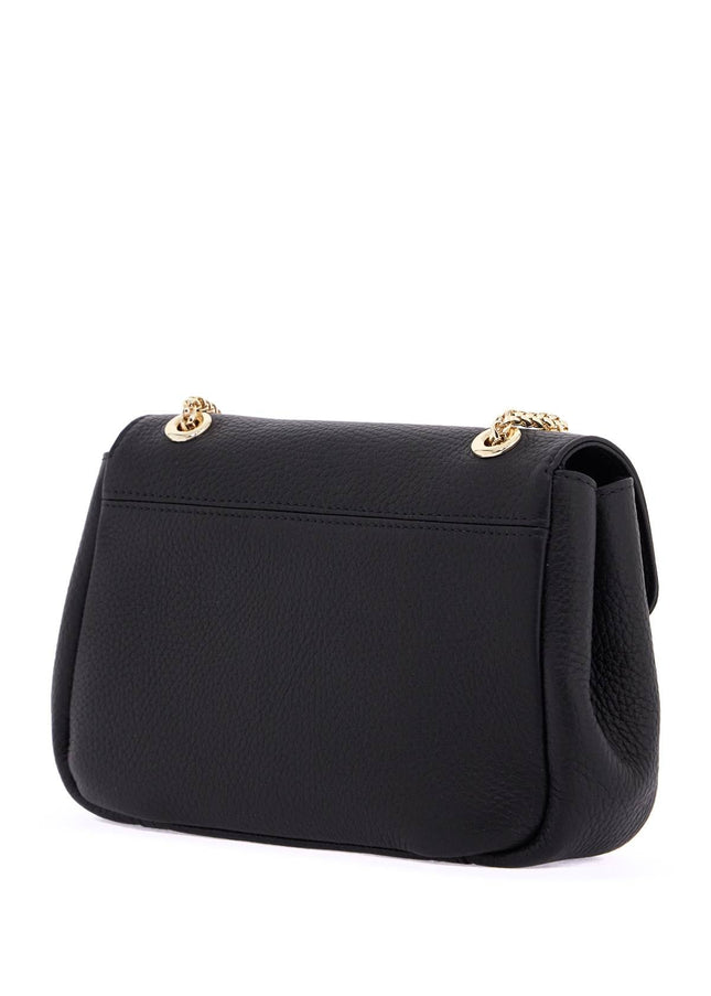 Strathberry black calfskin mini bag with gold chain