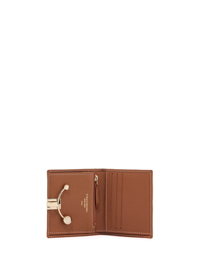 Strathberry brown calfskin crescent wallet