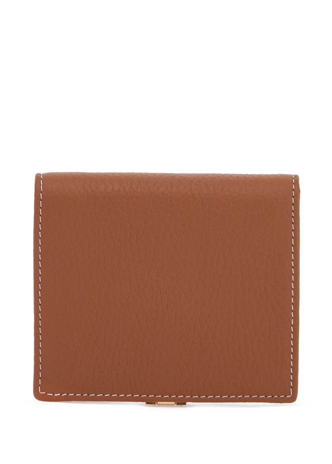 Strathberry brown calfskin crescent wallet