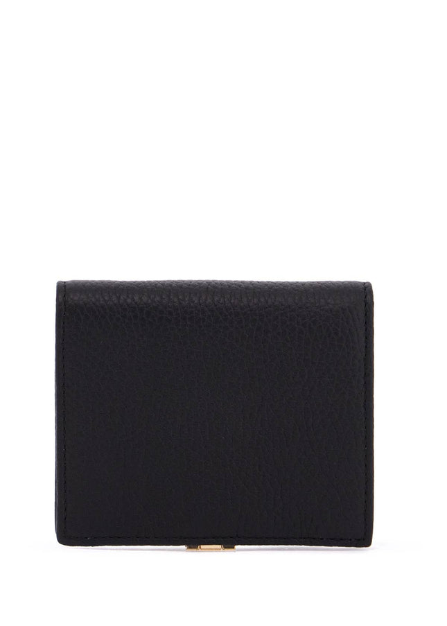 Strathberry crescent wallet in black calfskin with zip pocket