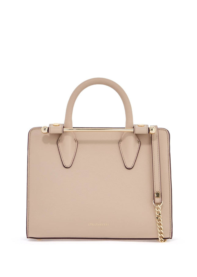 Strathberry mini handbag in neutral calfskin with magnetic closure