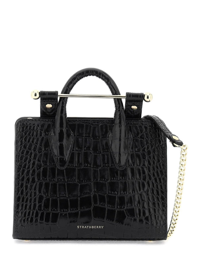 Strathberry nano tote leather bag Black-Bag-Strathberry-os-Urbanheer