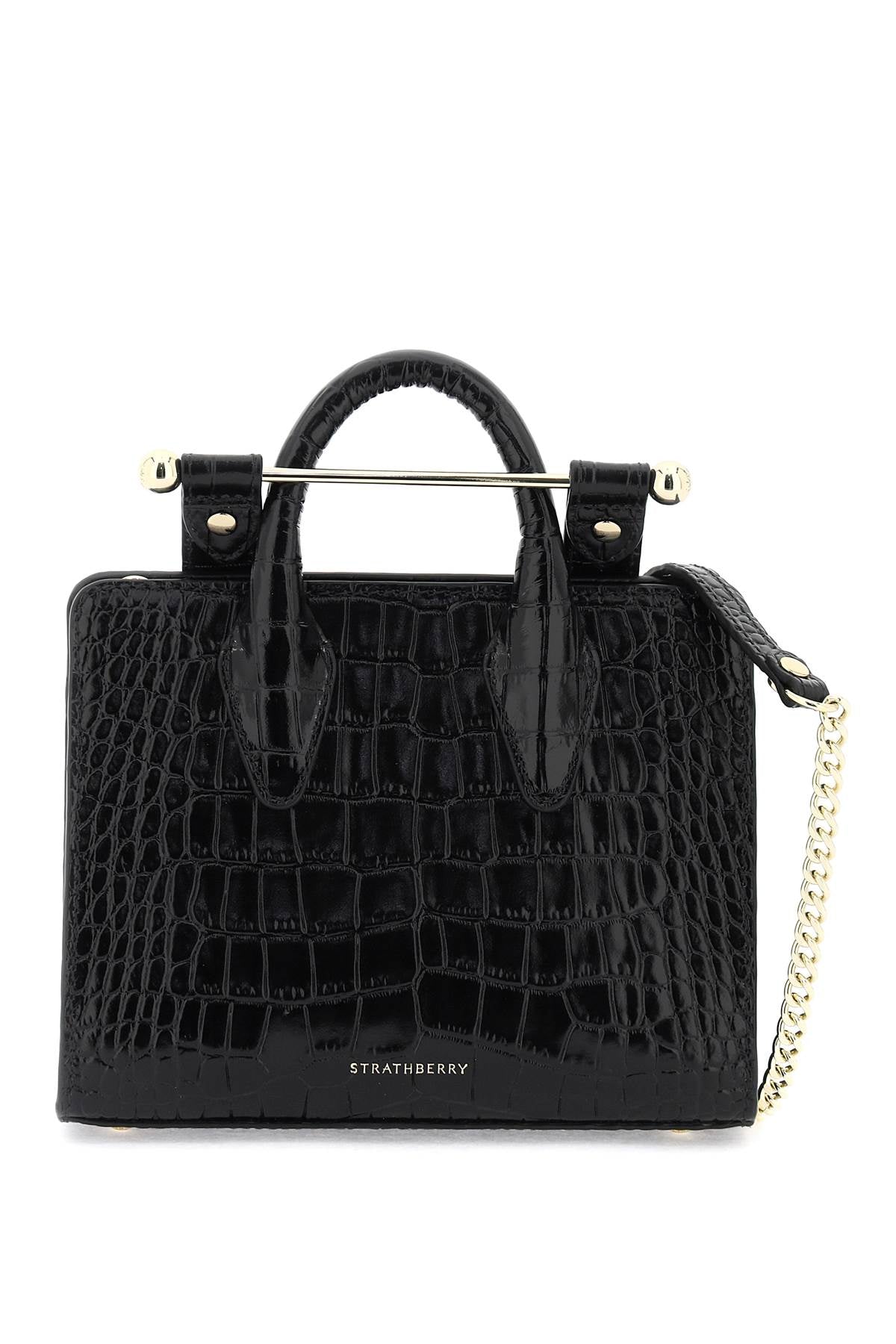 Strathberry nano tote leather bag Black-Bag-Strathberry-os-Urbanheer