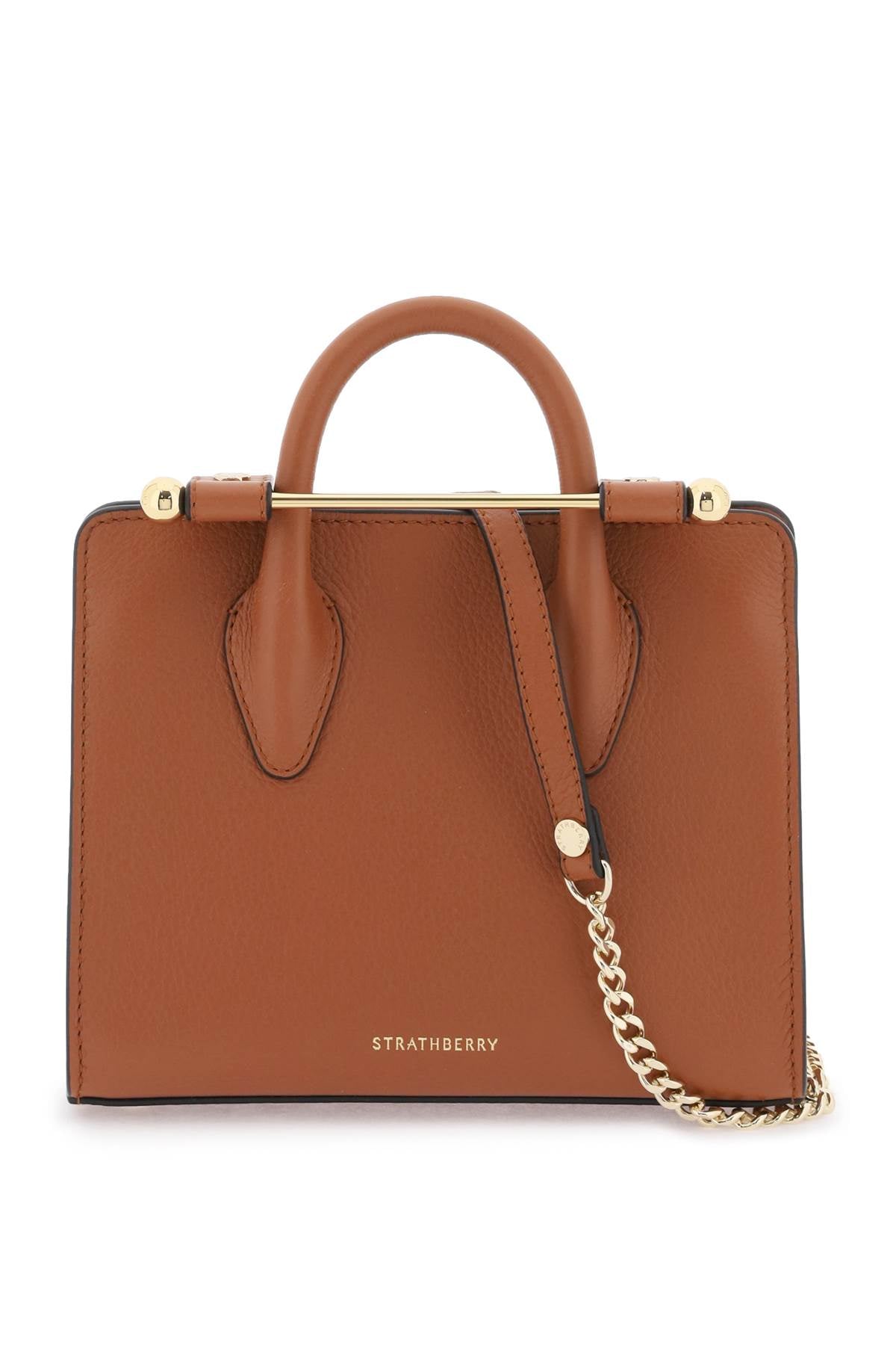 Strathberry nano tote leather bag Brown-Bag-Strathberry-os-Urbanheer