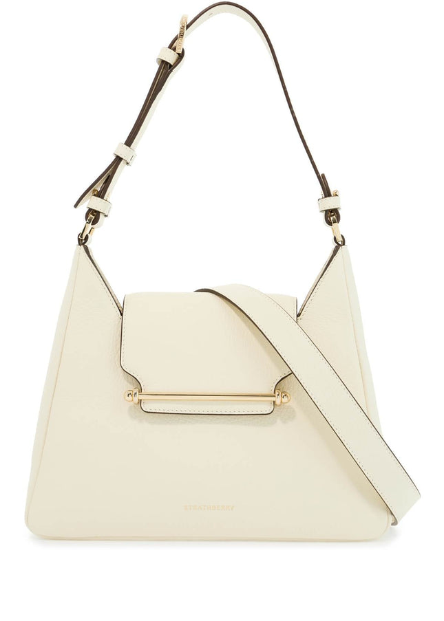 Strathberry structured vanilla calfskin crossbody bag with clean lines