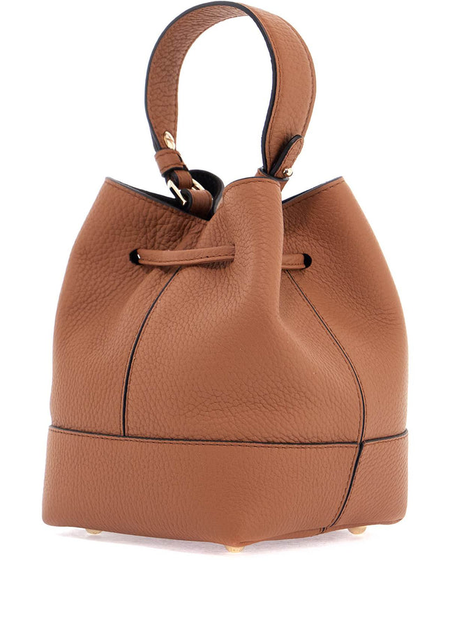 Strathberry tan leather bucket bag with adjustable strap