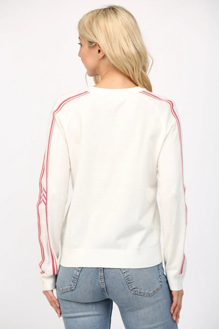 Stripe Detail Crew Neck Sweater