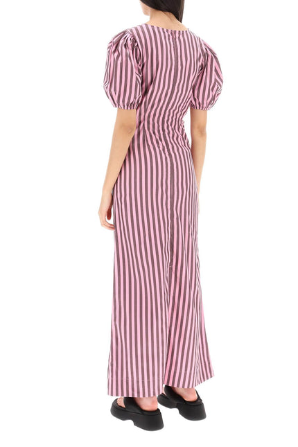 Striped Maxi Dress With Cut-Outs-women > clothing > dresses > maxi-Ganni-34-Rosa-Urbanheer
