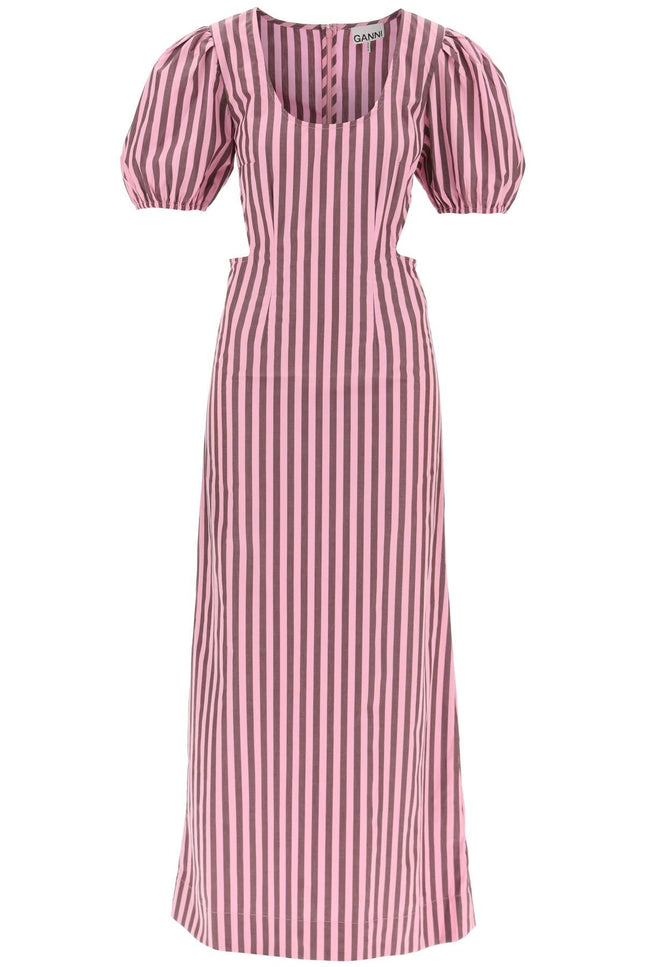 Striped Maxi Dress With Cut-Outs-women > clothing > dresses > maxi-Ganni-34-Rosa-Urbanheer