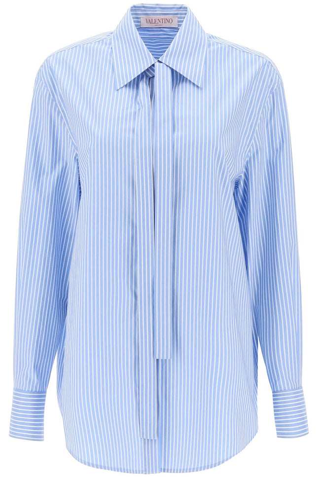 Striped Poplin Shirt-women > clothing > shirts and blouses > shirts-Valentino GARAVANI-Urbanheer