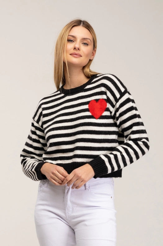 Striped knitted sweater