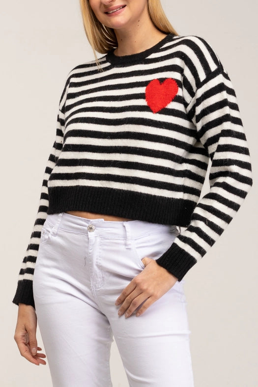 Striped knitted sweater