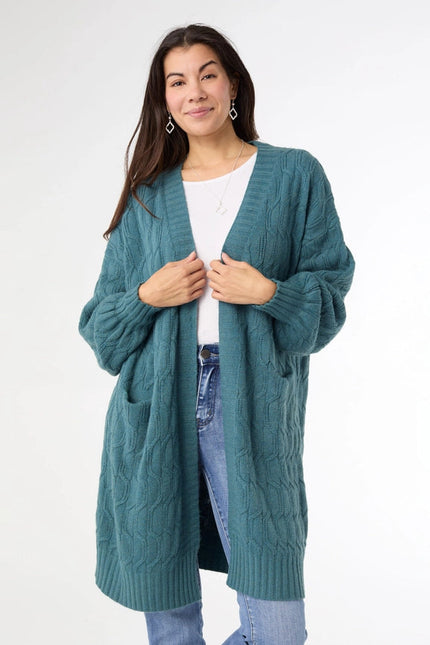 Summit Cable Knit Open Cardigan