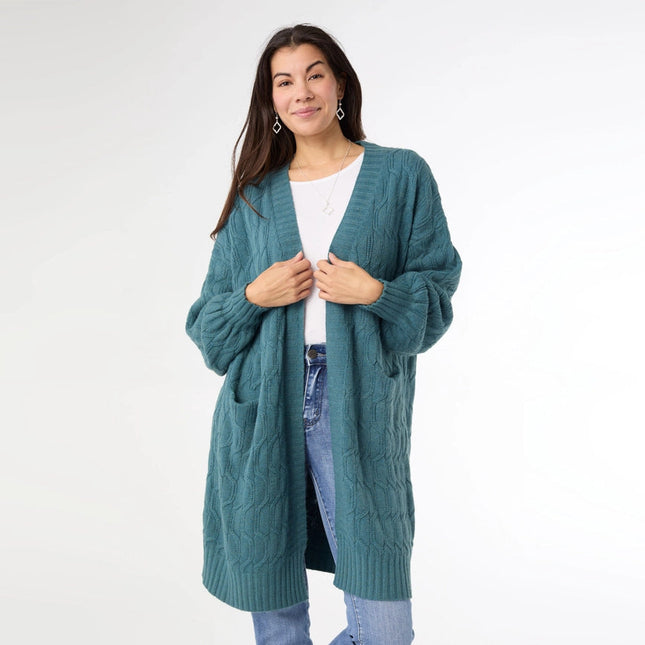 Summit Cable Knit Open Cardigan