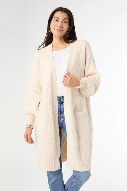 Summit Cable Knit Open Cardigan