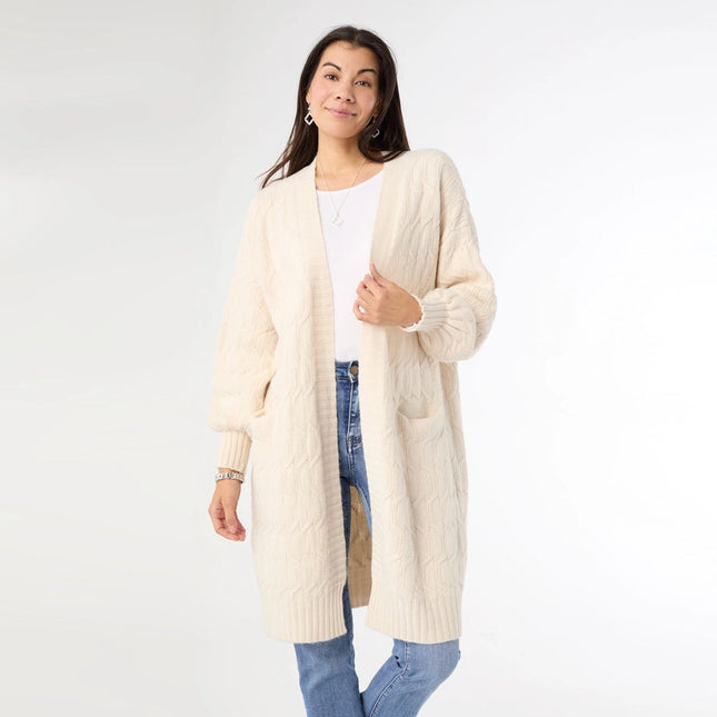 Summit Cable Knit Open Cardigan