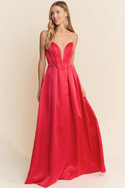 Sweetheart Neck Sleeveless Maxi Dress Berry