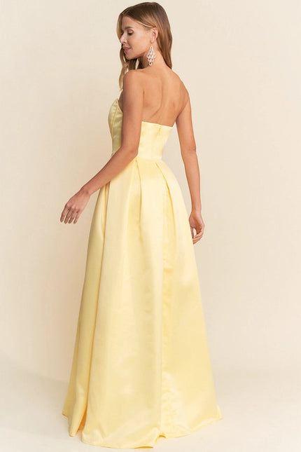 Sweetheart Neck Sleeveless Maxi Dress Yellow