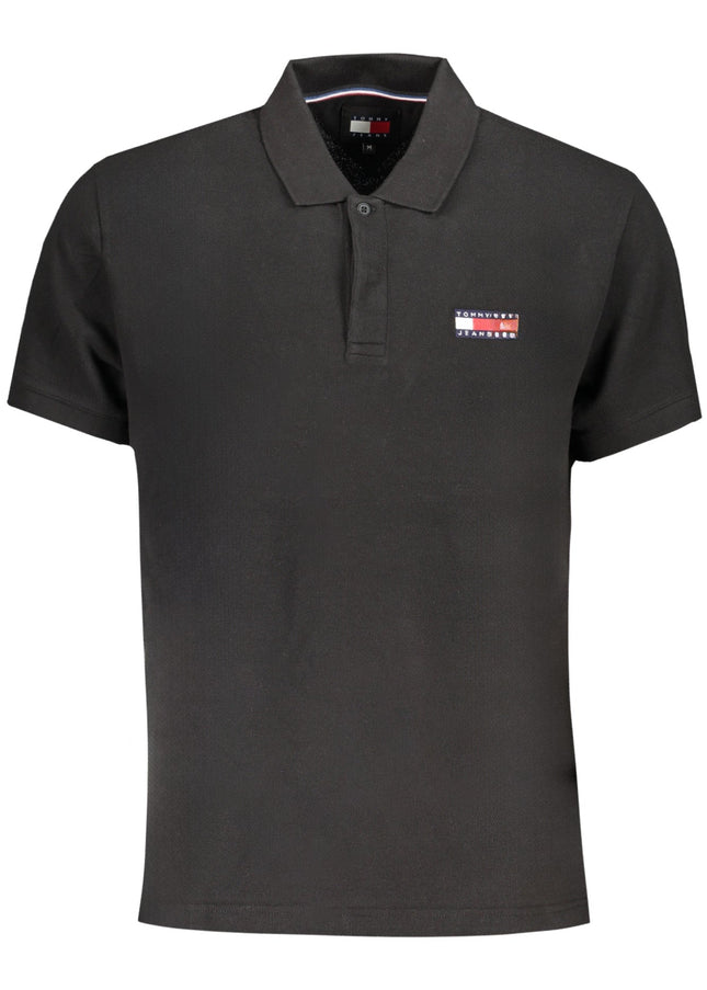 TOMMY HILFIGER MEN'S BLACK SHORT SLEEVE POLO SHIRT-0