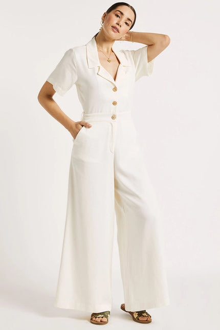 Tencel Wide-Leg Jumpsuit