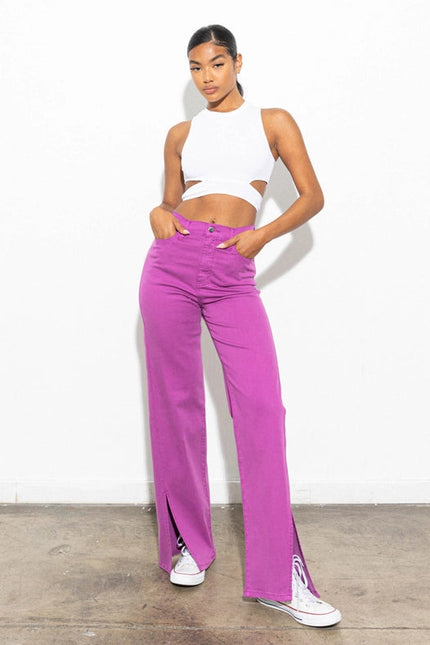 Teyana Wide Jeans Purple