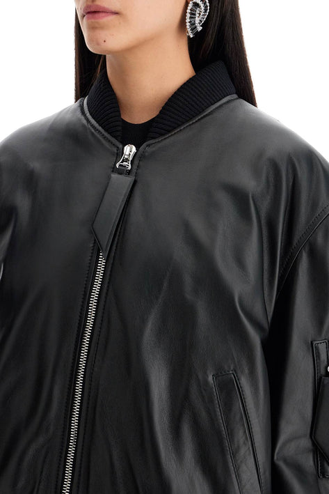 The Attico anja leather bomber jacket