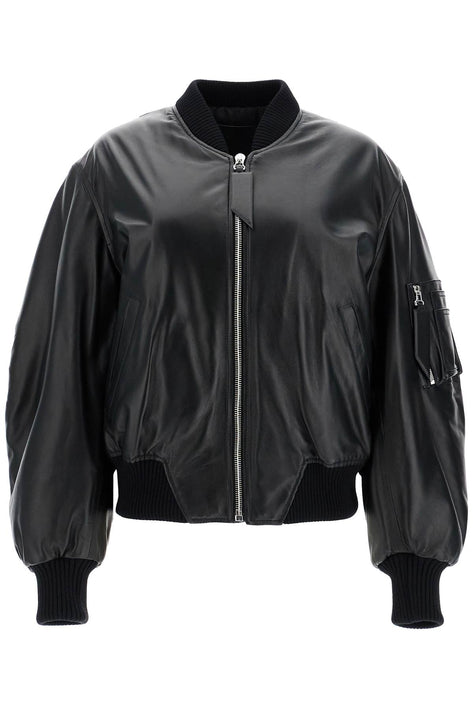 The Attico anja leather bomber jacket