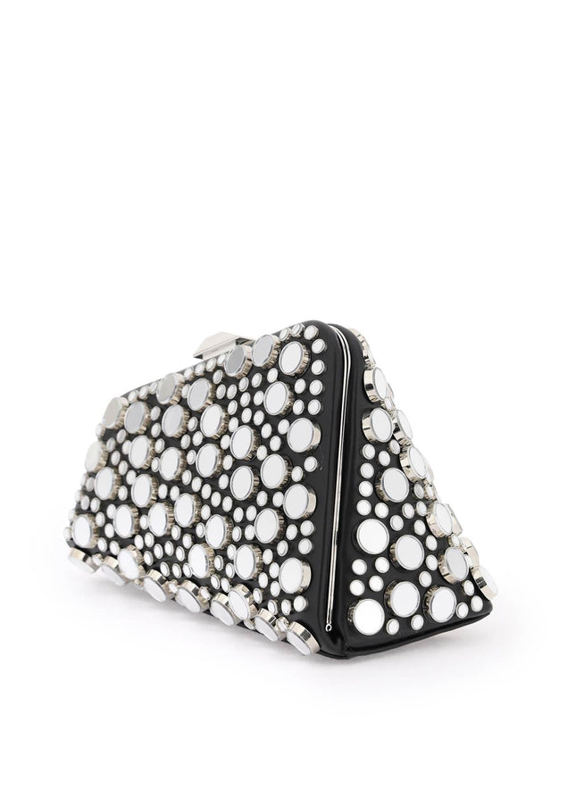 The Attico mini midnight clutch with mirrored studs