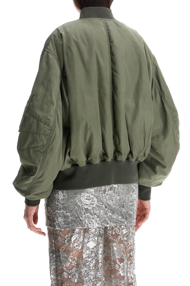 The Attico oversized bomber jacket with puff sleeves military green