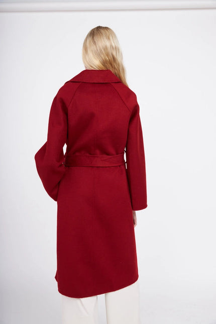 The Classic Wrap Coat - Burgundy