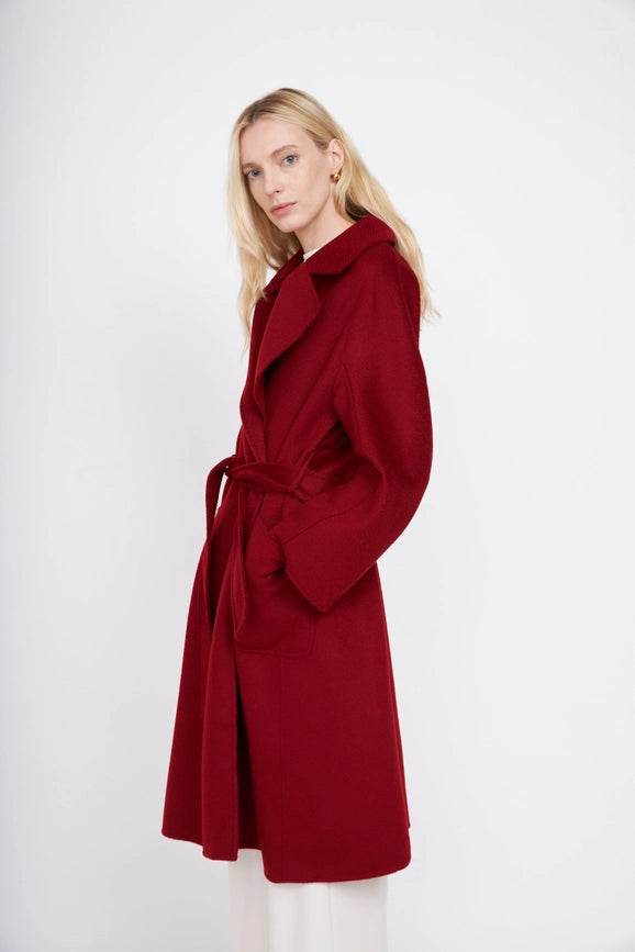 The Classic Wrap Coat - Burgundy