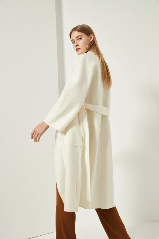 The Classic Wrap Coat Ivory