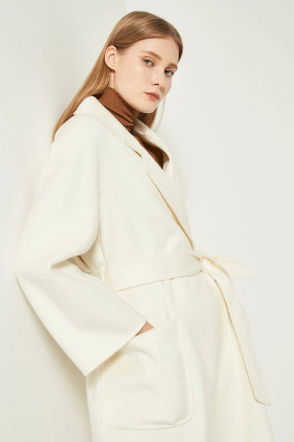 The Classic Wrap Coat Ivory