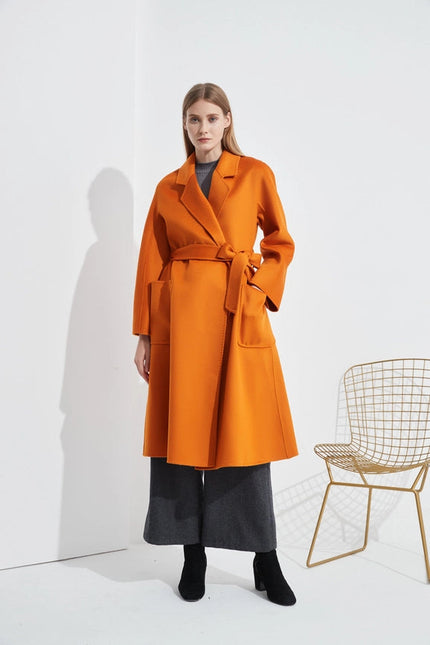 The Classic Wrap Coat - Pumpkin Orange