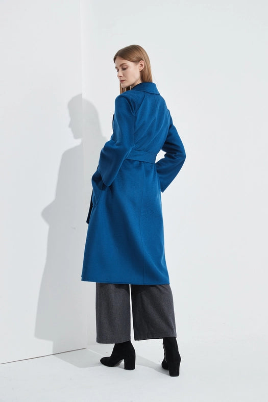 The Classic Wrap Coat Royal Blue