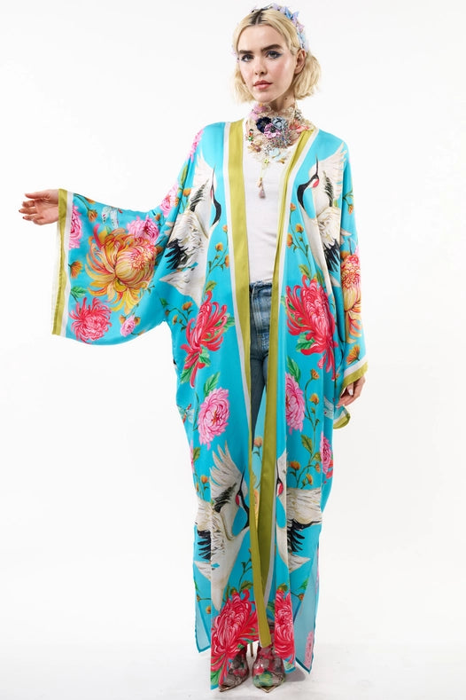 The Legend of the Crane Maxi Kimono