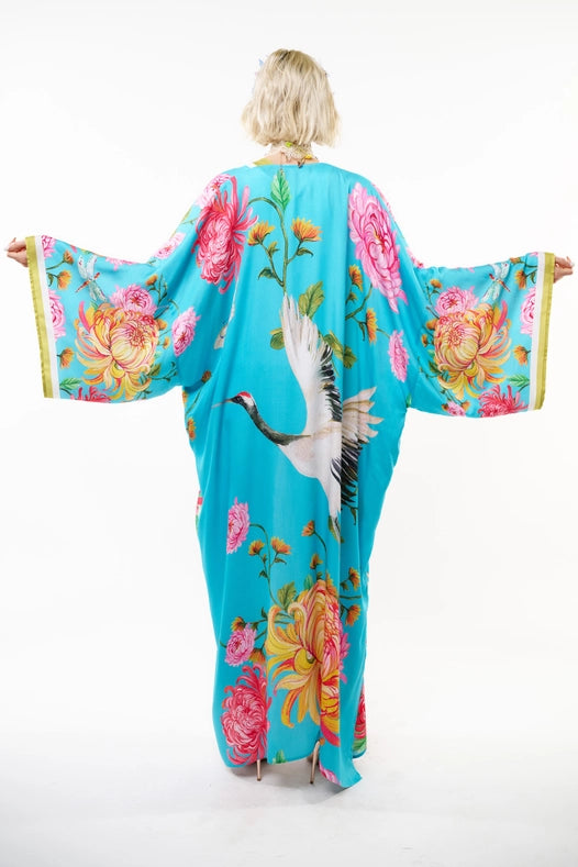 The Legend of the Crane Maxi Kimono