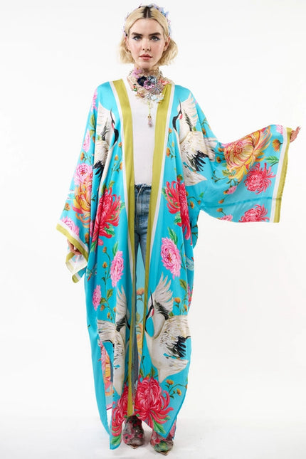 The Legend of the Crane Maxi Kimono