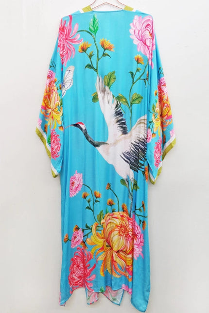 The Legend of the Crane Maxi Kimono