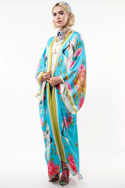 The Legend of the Crane Maxi Kimono