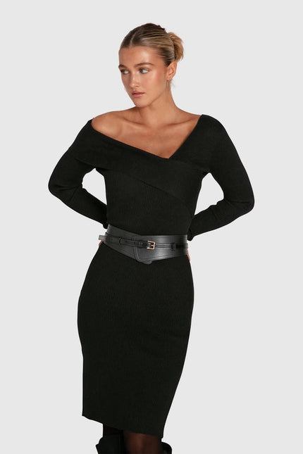 The Way You Move Knit Dress - Black