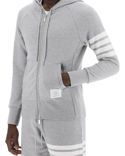 Thom Browne 4-bar zip-up hoodie