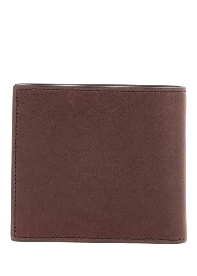 Thom Browne compact dark brown calfskin wallet with slots