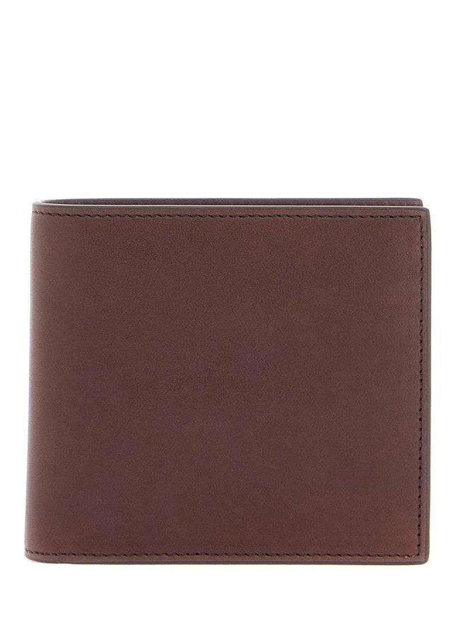 Thom Browne compact dark brown calfskin wallet with slots