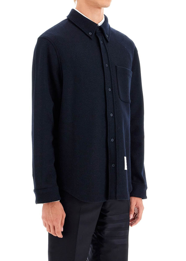 Thom Browne herringbone wool blend overshirt