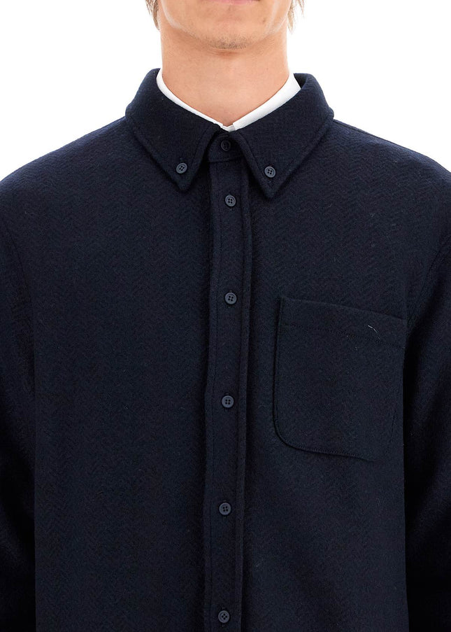 Thom Browne herringbone wool blend overshirt