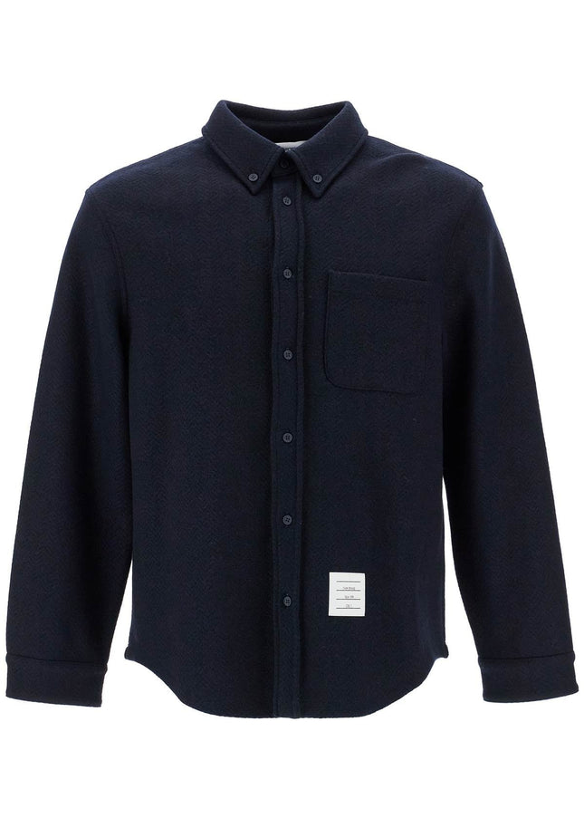 Thom Browne herringbone wool blend overshirt