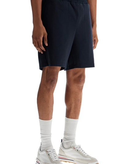 Thom Browne navy combo mid thigh ripstop and wool shorts